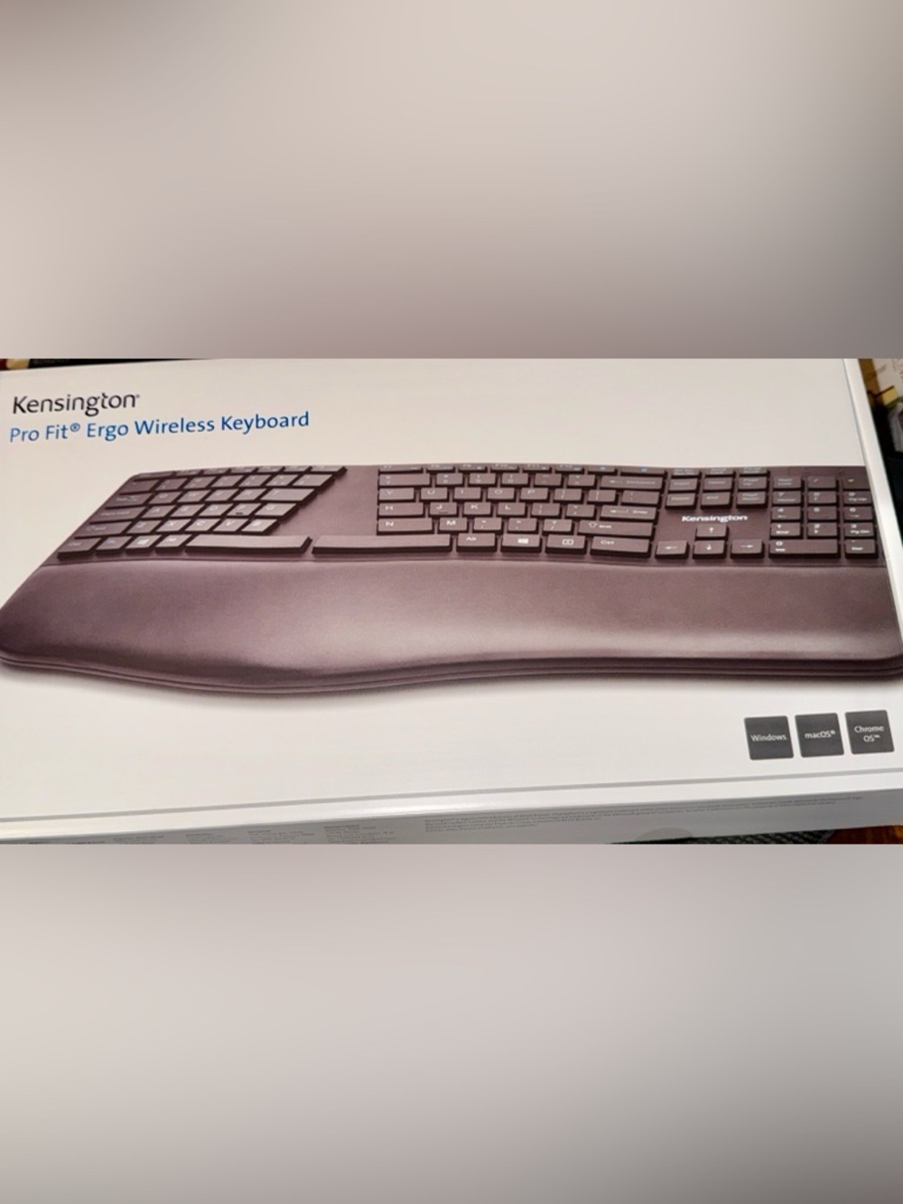 Kensington Pro Fit® Ergo Wireless Keyboard - Black - New In Box Lightly Used
